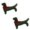 Dachshund Dog Handmade Felt Ornaments, Set of 2
