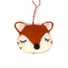 Sleeping Fox Handmade Felt Ornaments, Set of 2