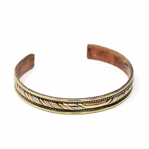 Copper and Brass Cuff Bracelet: Healing Twist