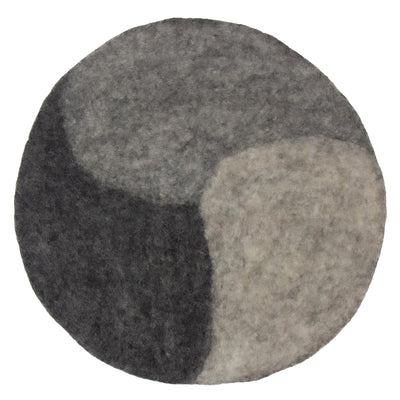 Handmade Felt Paisley Placemat Chargers in Cobblestone Greys, Set of 4