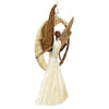 Angel Swinging on Crescent Moon Ornament, Sisal and Banana Fiber