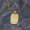 Handmade Hammered Dog Tag Pendant Matte Gold Brass Necklace