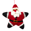 Set of STAR Santa Handmade Felt Ornaments