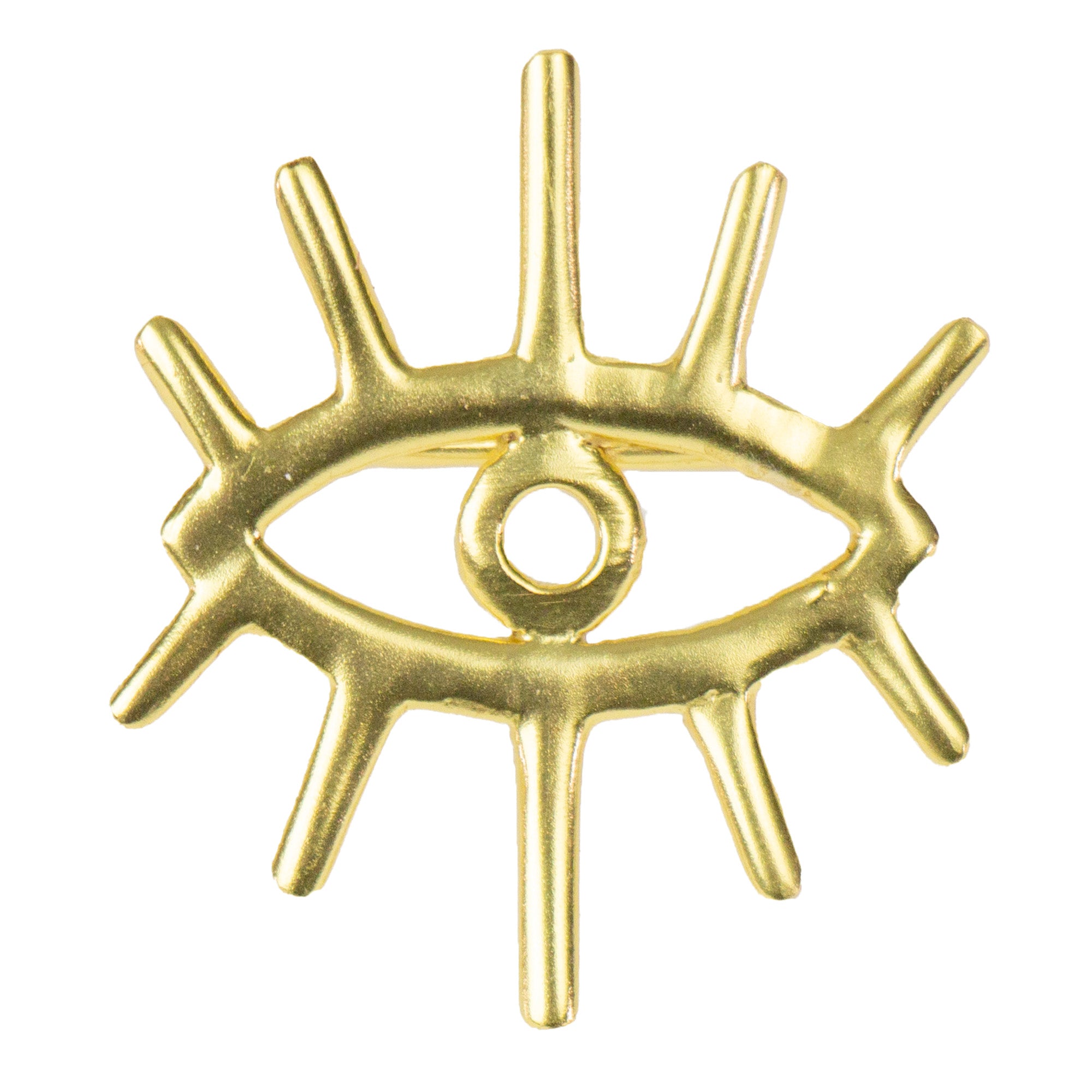 Adjustable Evil Eye Golden Brass Ring