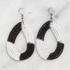 Maasai Bead Zebra Black and White Teardrop Earrings