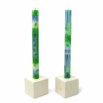 Unscented Hand-Painted Dinner Candles, Set of 2 (Farih Design)