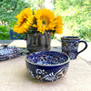 Encantada Handmade Pottery Bowls - Blue, Set of Two