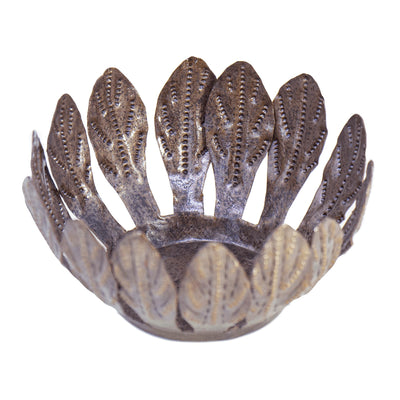 Mango Leaf Haitian Metal Drum Votive