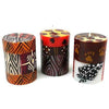 Unscented Hand-Painted Votive Candles, Boxed Set of 3 (Uzima Design)