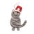 Handcrafted Felt Grey Tabby Santa Cat Felt Ornament