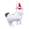 Husky Dog Santa Handmade Felt Ornaments, Set of 2