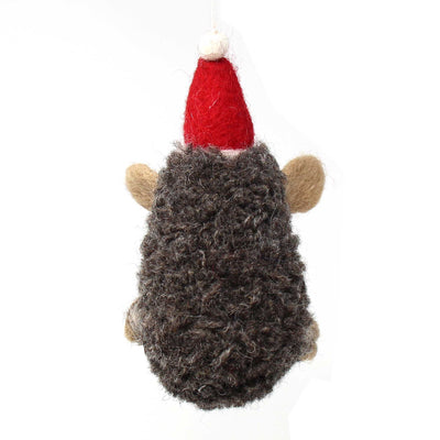 Hedgehog Felt Christmas Ornaments, Set of 2