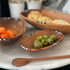 Nested Oval Olive Wood Serving Bowls with Bone Inlay Accent