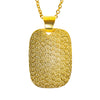 Handmade Hammered Dog Tag Pendant Matte Gold Brass Necklace