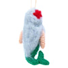 Holiday Mermaid Handmade Felt Ornaments, Set of 2