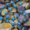 Handcrafted Clay Bead Short Necklace from Haitian Artisans, Blue