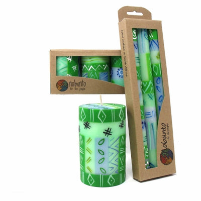 Unscented Hand-Painted Votive Candles, Boxed Set of 3 (Farih Design)