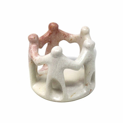 Circle of Friends Natural Soapstone Sculpture, 3-inches