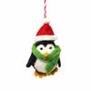 Hand Felted Christmas Penguin Ornaments, Set of 2