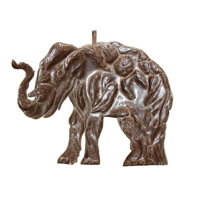 Hibiscus Elephant Haitian Metal Wall Art