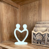 Soapstone Lover's Heart Sculpture in White