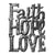 "Faith Hope Love" Inspirational Haitian Metal Drum Wall Art