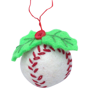 Sporty Kid Handmade Felt Ornament Collection: Soccer, Football, Baseball, Basketball