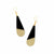 Brass & Black Bisected Teardrop Earrings