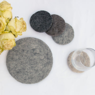 Handmade Felt Trivet: Heather Grey