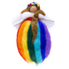 Rainbow Fairies Handmade Felt Ornaments, Set of 2 White and Blue Winged
