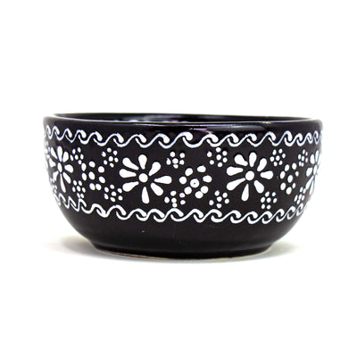 Encantada Handmade Pottery Appetizer & Dip Bowl, Ink