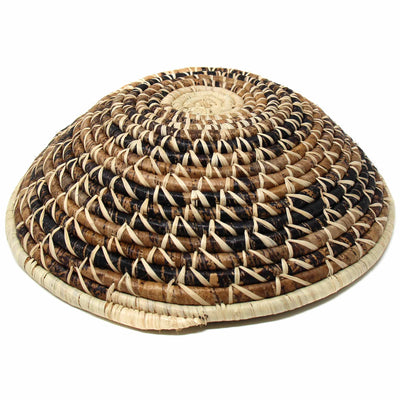 Woven Sisal Basket, Wheat Stalk Spirals In Natural