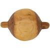 Rustic Olive Wood Bowl with Batik Bone Inlay Handles, 6-inch