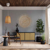 Large Palm Sun Circle, Natural 47 inch
