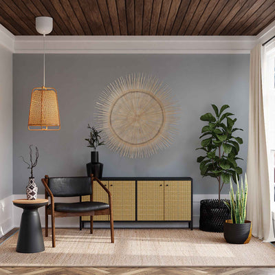 Large Palm Sun Circle, Natural 47 inch