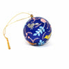 Handpainted Ornament Birds and Flowers, Blue, Set of 3