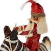 Banana Fiber Santa Riding Zebra Small Tabletop Decor