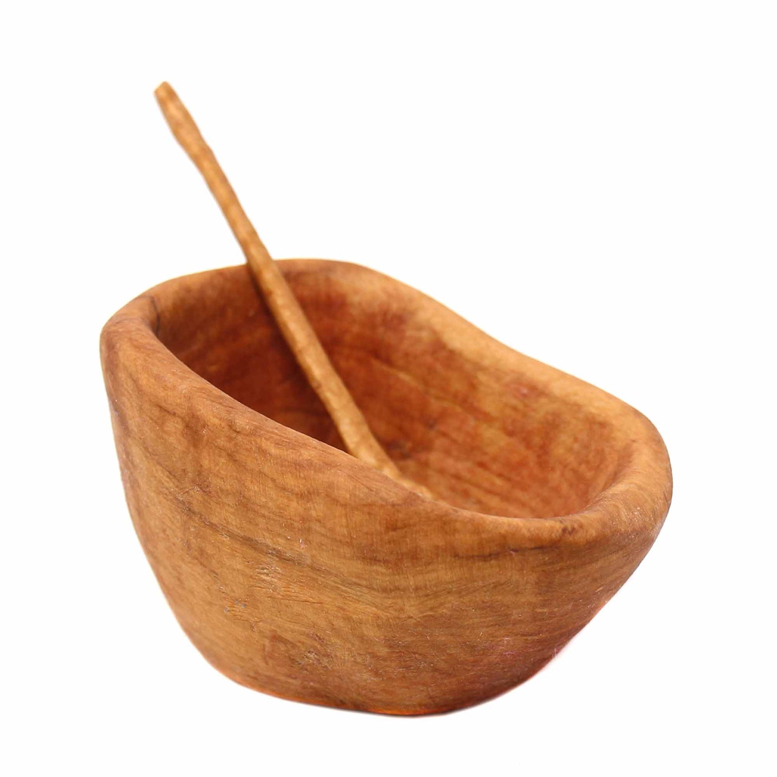 Reclaimed Olive Wood Salt Pot with No Handle
