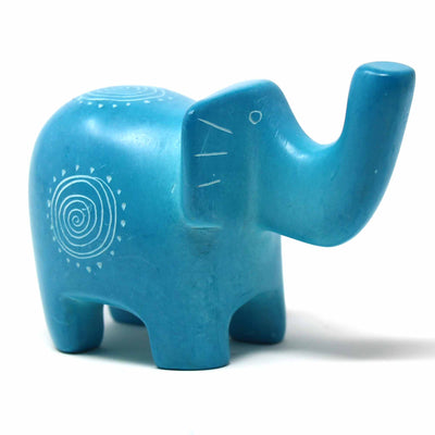 Soapstone Elephant - Medium - Turquoise