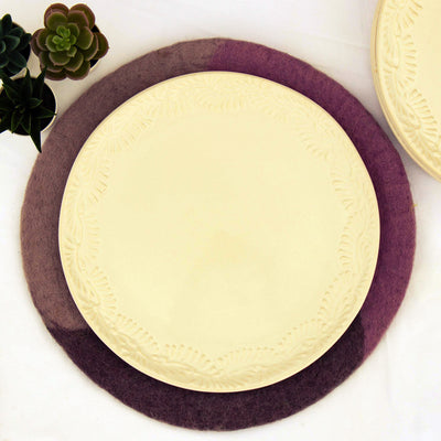 Handmade Felt Paisley Placemat Chargers in Lilac Dusk, Set of 4