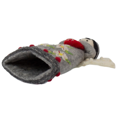 Handcrafted Felt Angel Tree Topper/Tabletop Décor, Grey