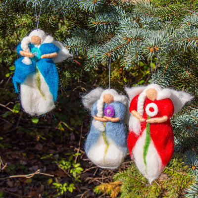 Forest Fairy Felt Ornaments, Set of 3