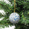 Handpainted Ornaments, Blue Floral, Set of 3