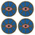Blue Evil Eye Hand Embroidered Glass Bead Coasters, Set of 4