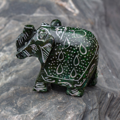 Handmade Elephant Soapstone Incense Holder with Lemongrass Stick Incense