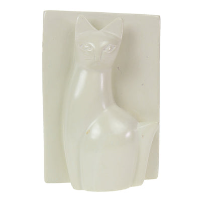 Soapstone Majestic Sitting Cat Bookends