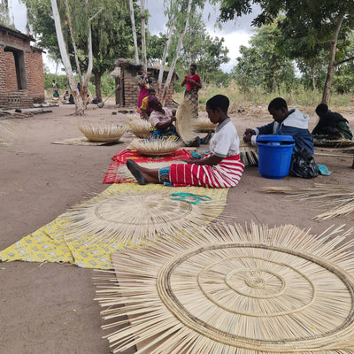 Large Palm Sun Circle, Natural 47 inch