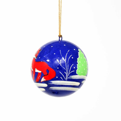Handpainted Ornament Fox, Set of 3