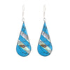 Turquoise & Abalone Stripe Teardrop Earrings