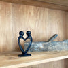 Soapstone Lovers Heart Black - 8 Inch